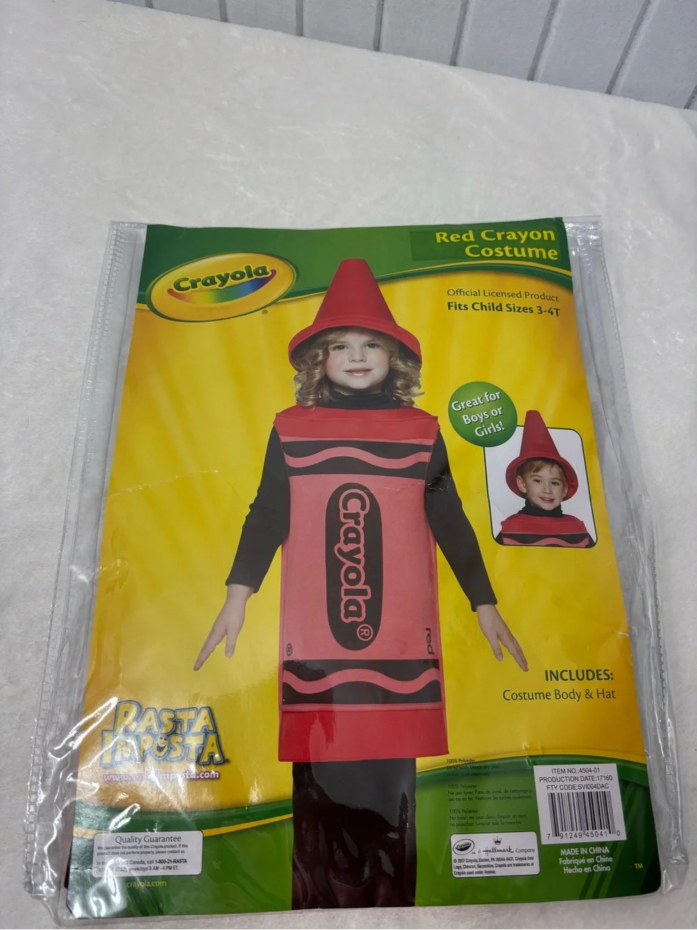 Crayola Red Crayon Kids Costume with Black Accents Child 3-4 T‎